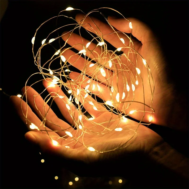 Waterproof Copper Mini Fairy Lights With Speed Modes For Outdoor Christmas Decorations white 39.37inch