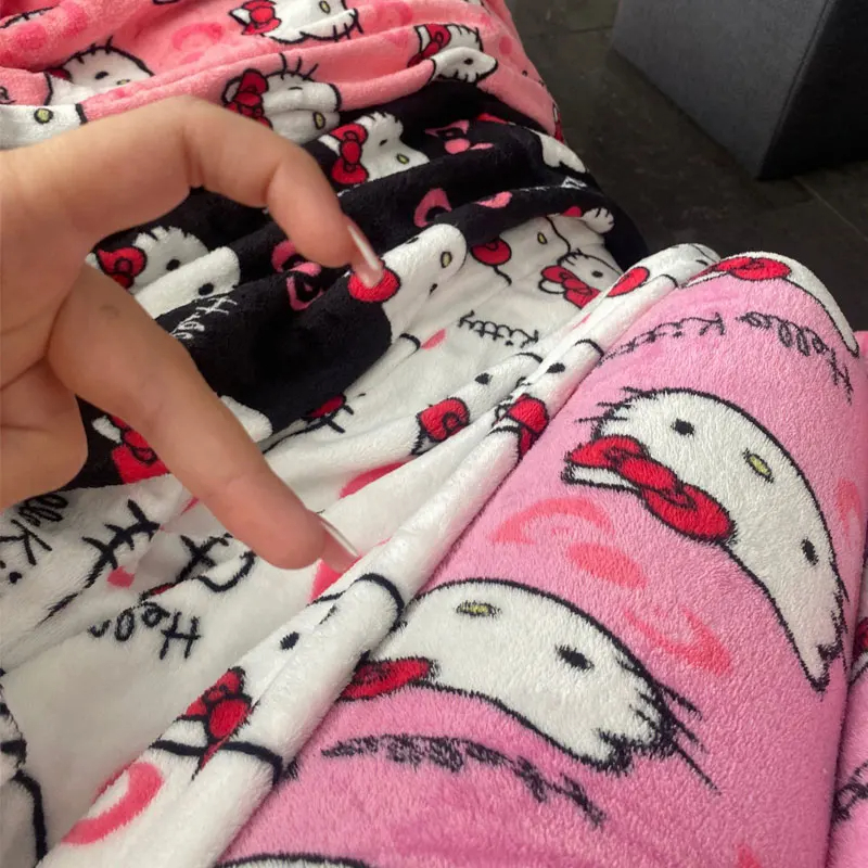 Hello Kitty Pajama Pants For Women Sanrio Anime Cartoon Couple Sleepwear For Home & Leisure black xl