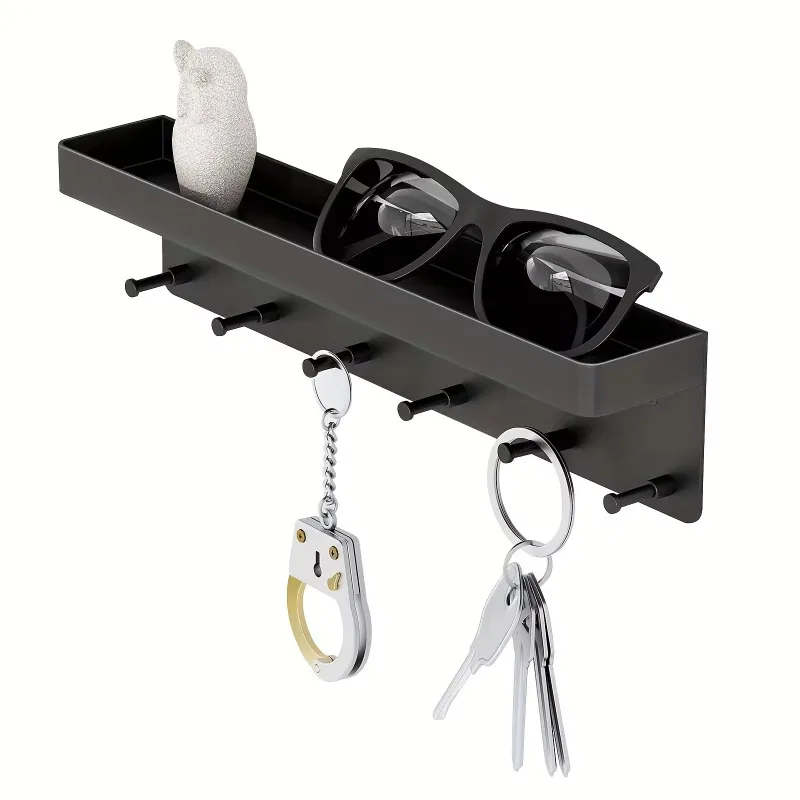Wall Mounted Key Holder With Mail Shelf And Hooks Organizer For Kitchen, Bathroom, And Entryway Storage white