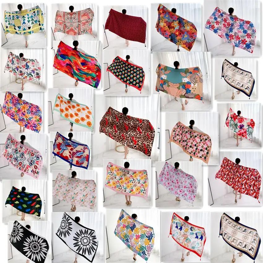 Breezy Cotton Linen Beach Cover Up Sarong Wrap For Women Lightweight Summer Swimsuit Cover Up 1 Red Orange Flower