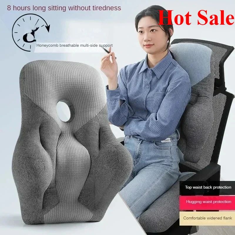 ErgoRelief Pro Lumbar Support Cushion For Office Chair & Car Seat cherry Blossom Pink