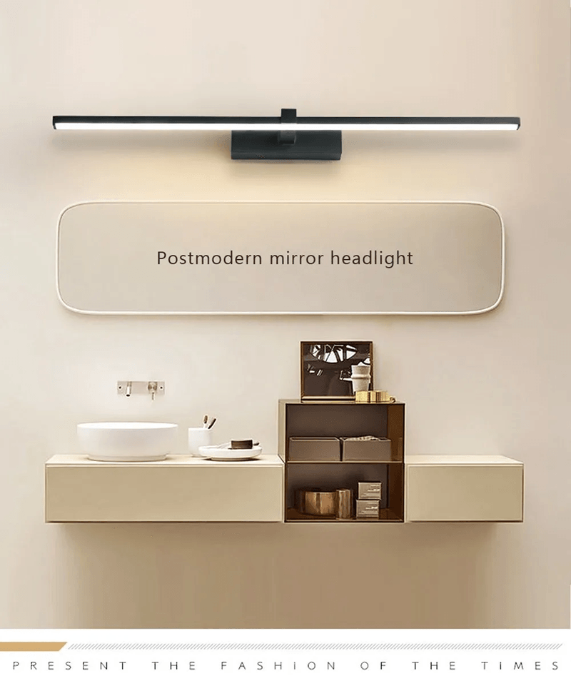 Waterproof LED Mirror Light Modern Bathroom Wall Lamp For Makeup black 60cm natural White