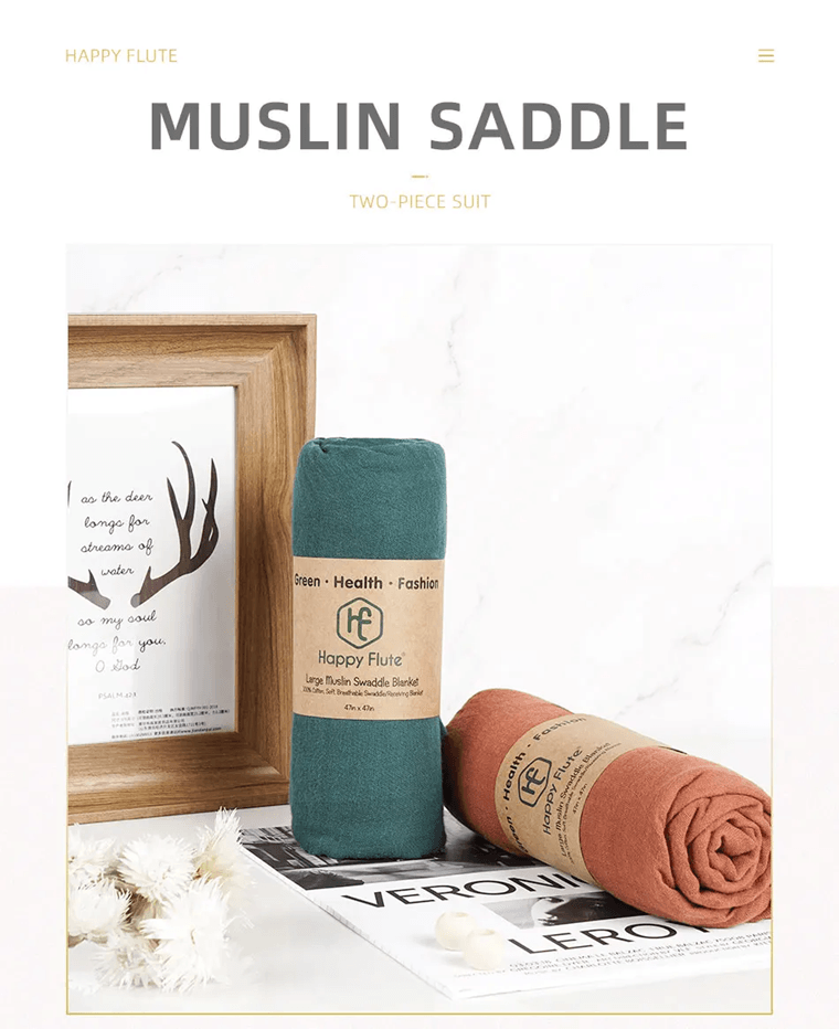 Premium Cotton Muslin Swaddle Blanket 120 X 110 Cm Soft Newborn Baby Wrap 4