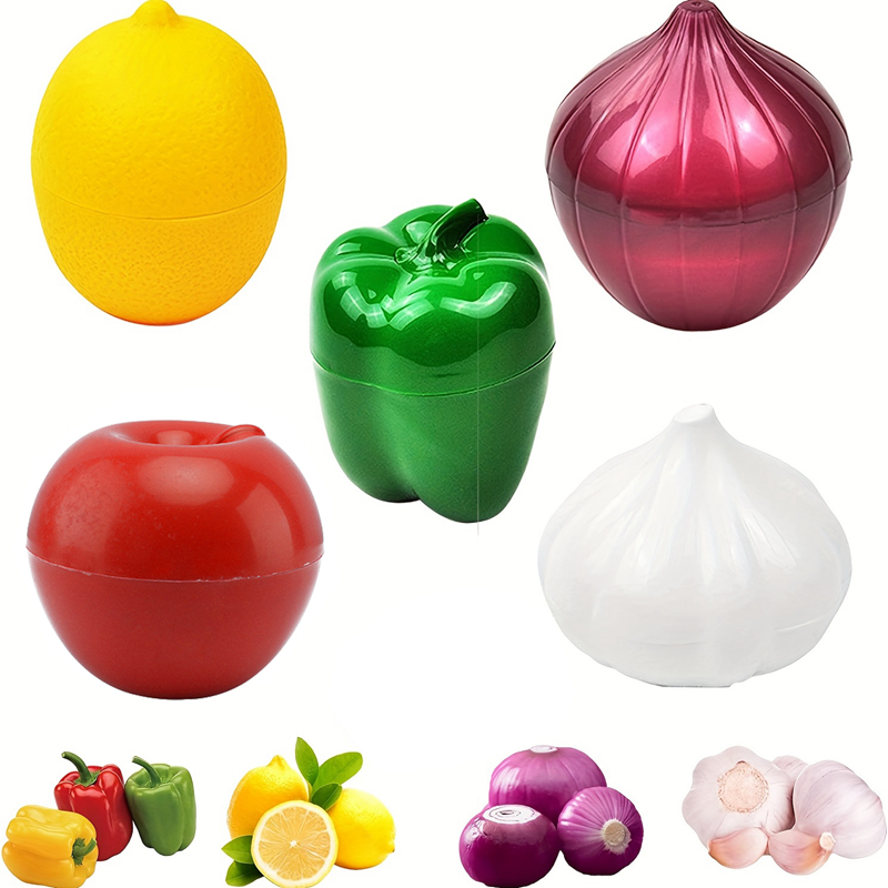 Creative Food Box Plastic Sealed Storage Organizer For Onion Garlic Crisper Vegetable Containers lemon