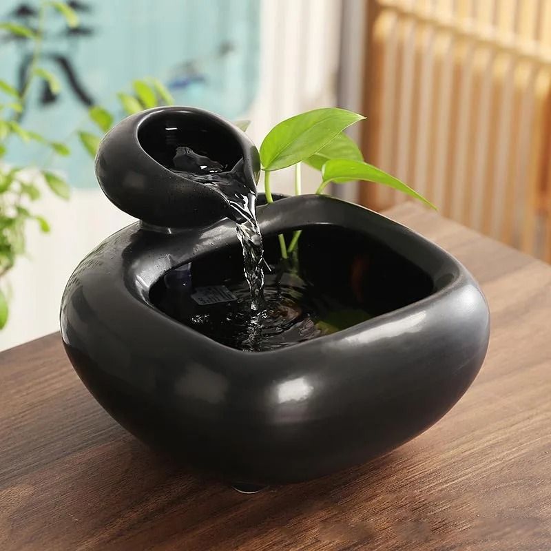 Ceramic Tabletop Waterfall Fountain For Home And Office Decor a