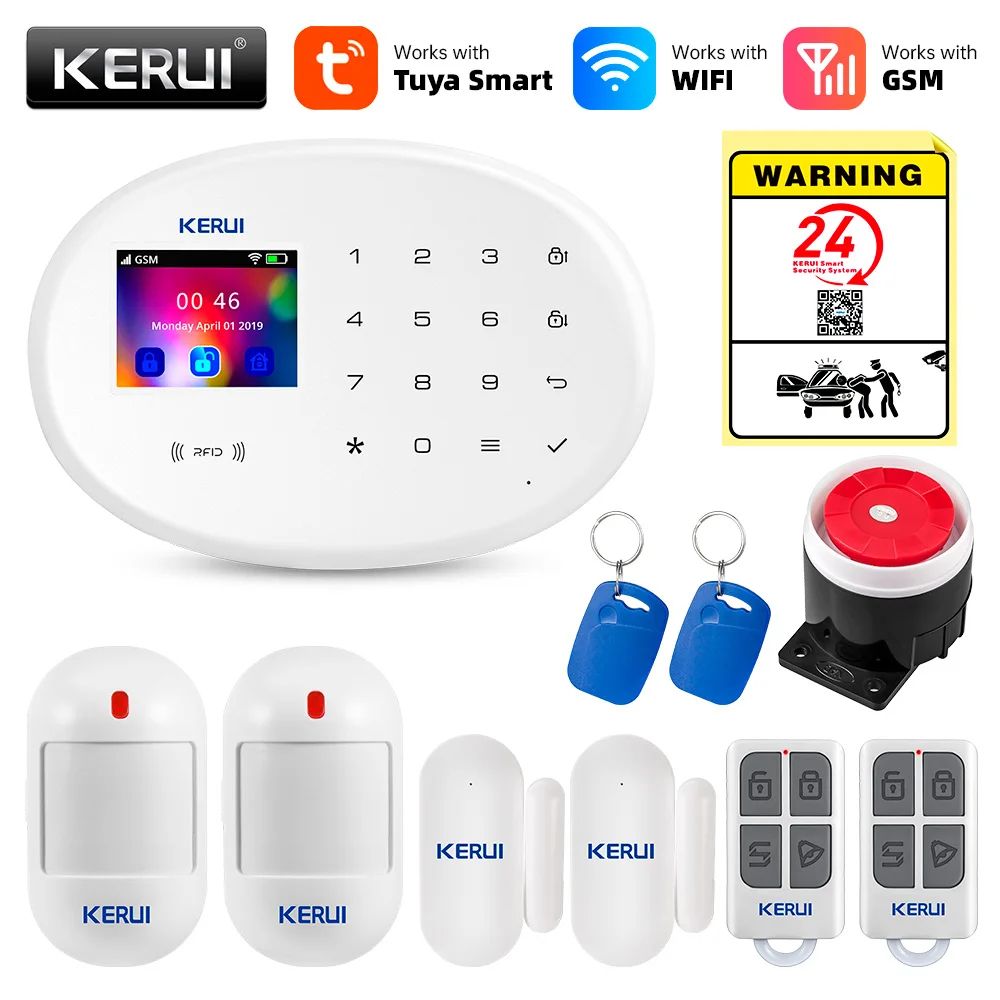 KERUI WiFi GSM Smart Home Security Alarm System kit3 Alarm uk Plug