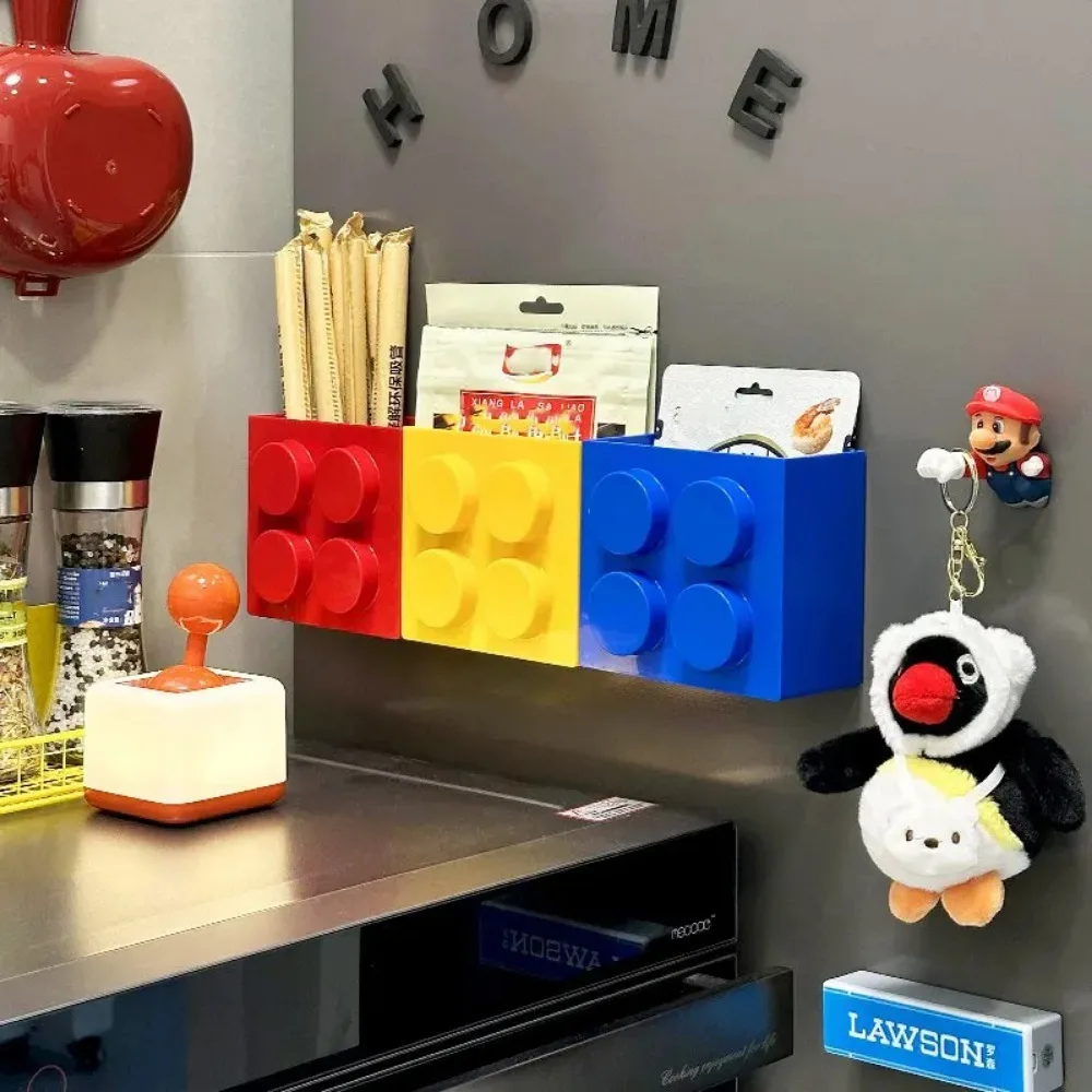 Holiday Themed Decor Tools, Magnetic Refrigerator Storage Box, Kitchen Organizer yellow