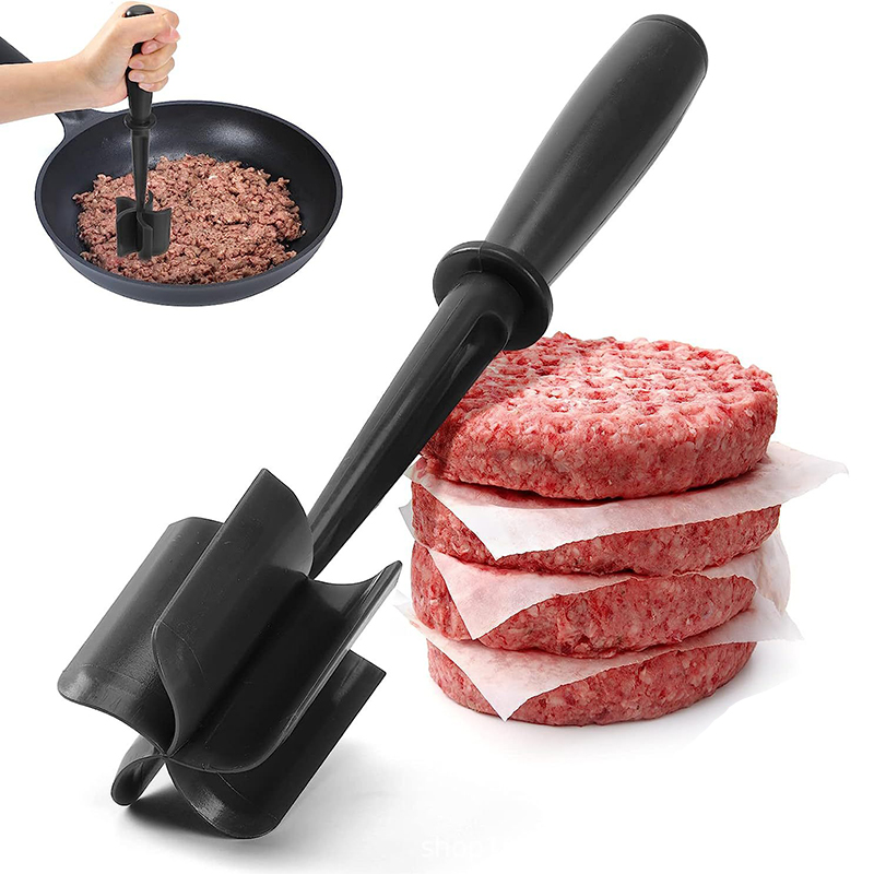 Kitchen Meat Chopper Ground Beef Masher Mixing And Grinding Spatula Meat Scraper For Mincing Meat red