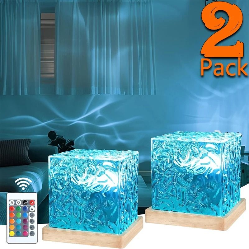 Ocean Wave Aurora Glow Lamp 16 Color Midnight Aura Water Projector For Home & Office 2 Pcs