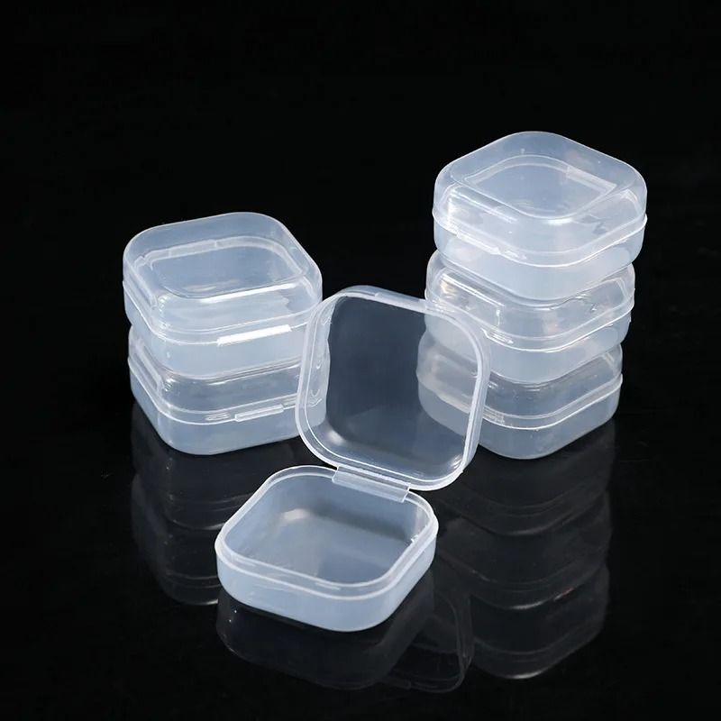 Transparent Mini PP Square Storage Boxes 5 Pcs Multi Purpose Organizers Transparent Mini PP Square Storage Boxes 5 Pcs Multi Purpose Organizers