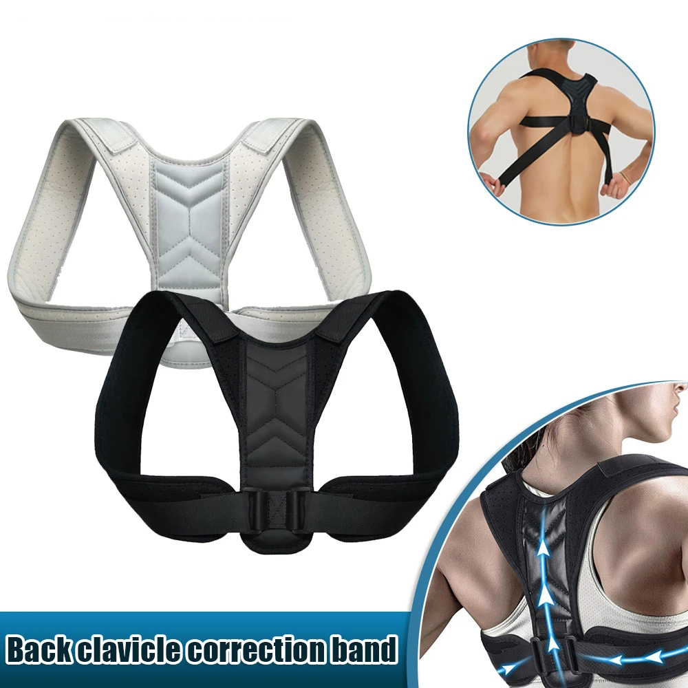 Adjustable Neck Brace Training Equipment, Back Posture Corrector, Shoulder Support Belt For Home Office black s