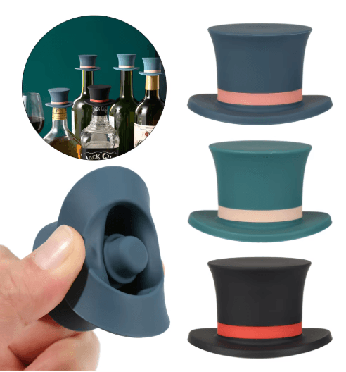 Silicone Vacuum Wine And Champagne Bottle Stopper Plug style1 Blue