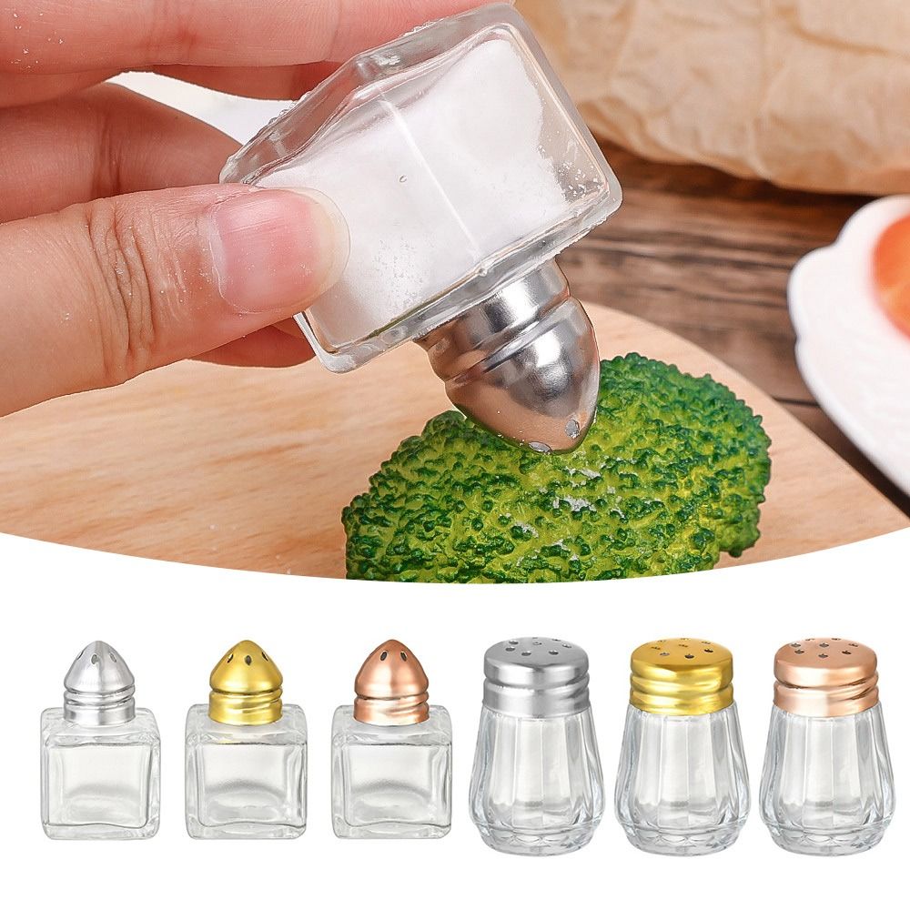 Mini Seasoning Bottle With Lid, Transparent Glass Spice Jars For BBQ, Salt Pepper Shaker Food Storage 2