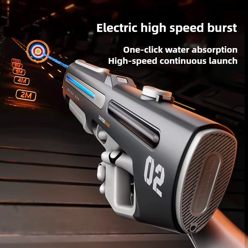 Electric LED Water Gun Toy With High Pressure Spray For Outdoor Fun led blue
