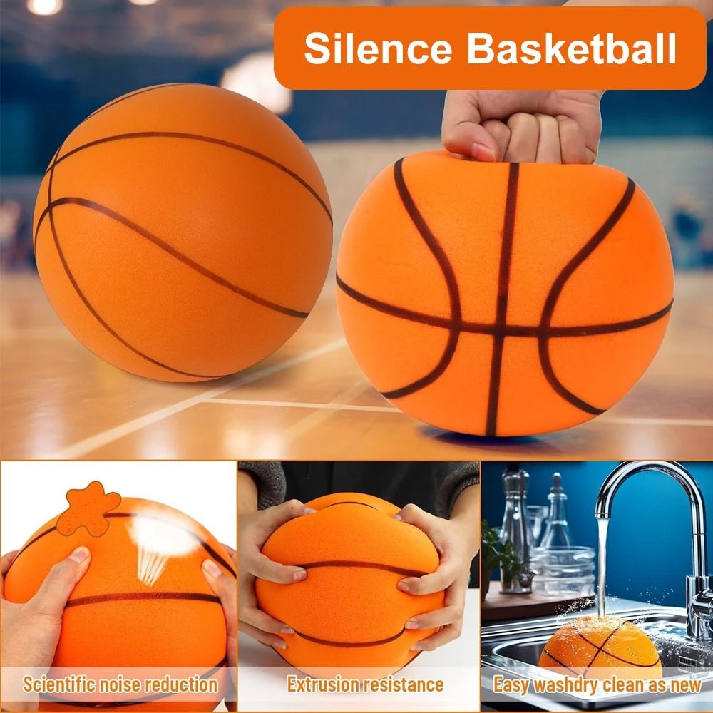 Silent Indoor Dribbling Basketball High Bounce Foam Training Ball 24 Cm