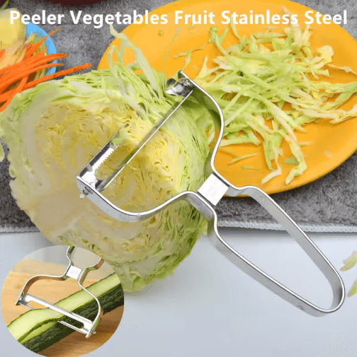 WideEdge Stainless Steel Vegetable Peeler And Cabbage Shredder small Serration