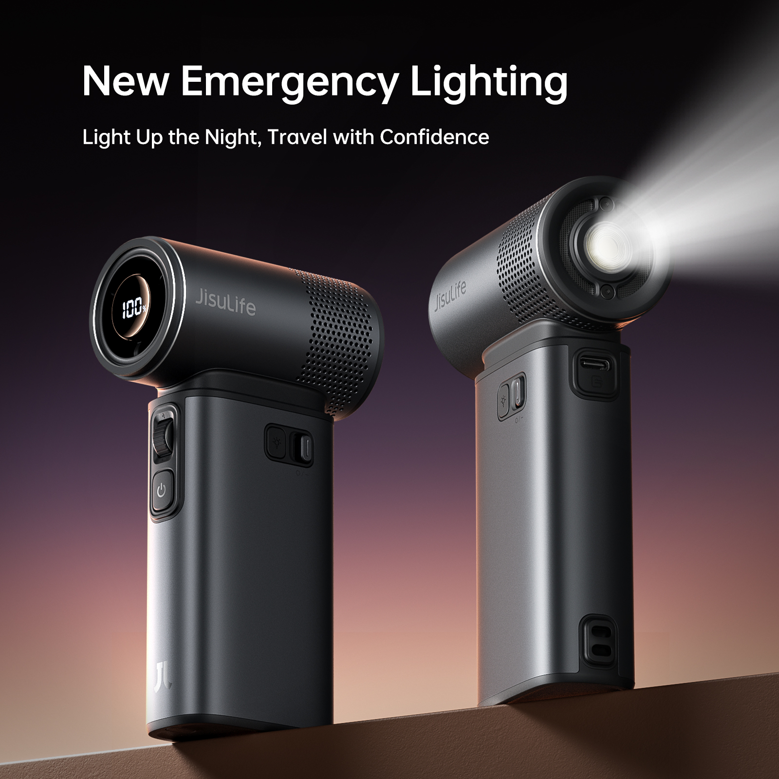 Handheld Turbo Jet Fan Ultra Powerful High Speeds, Rechargeable Battery & LED Display For Outdoor Adventures black