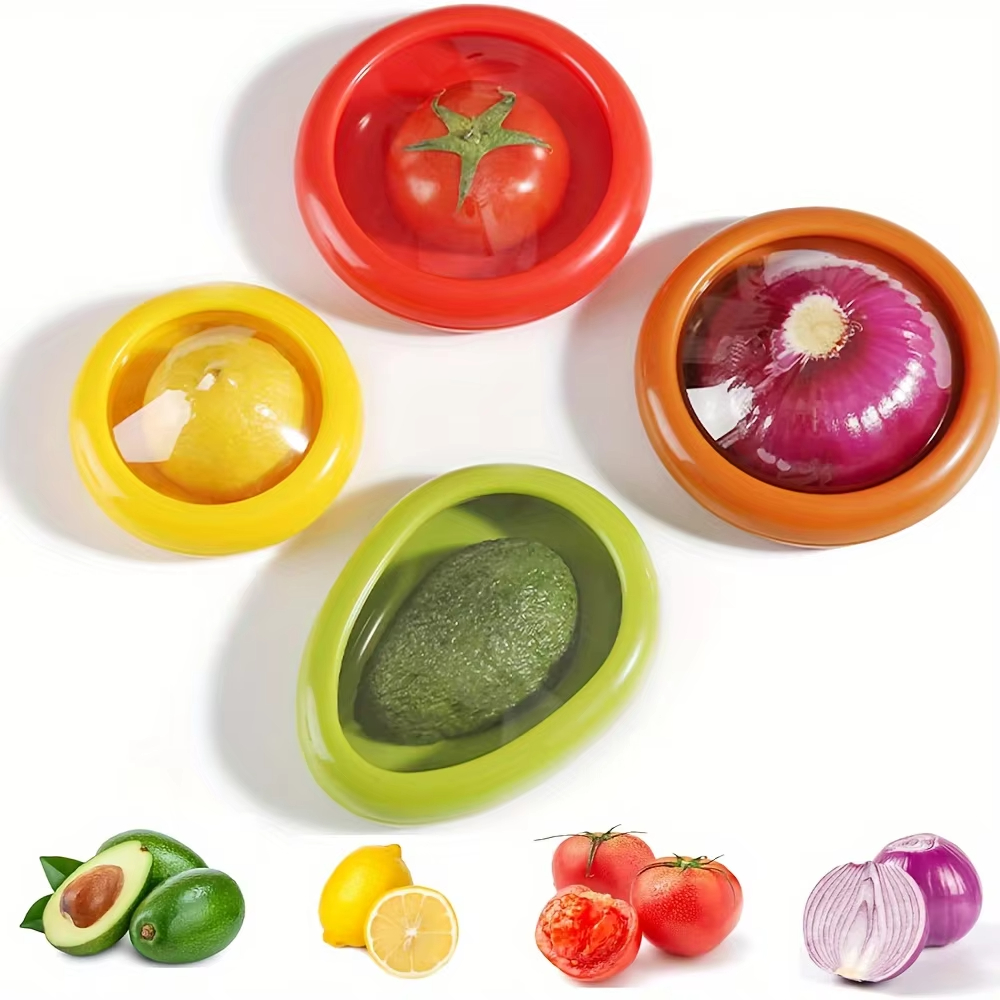 Mini Food Box Set With Silicone Film For Fruit And Vegetable Storage Sealed Freshness For Lemon And More red