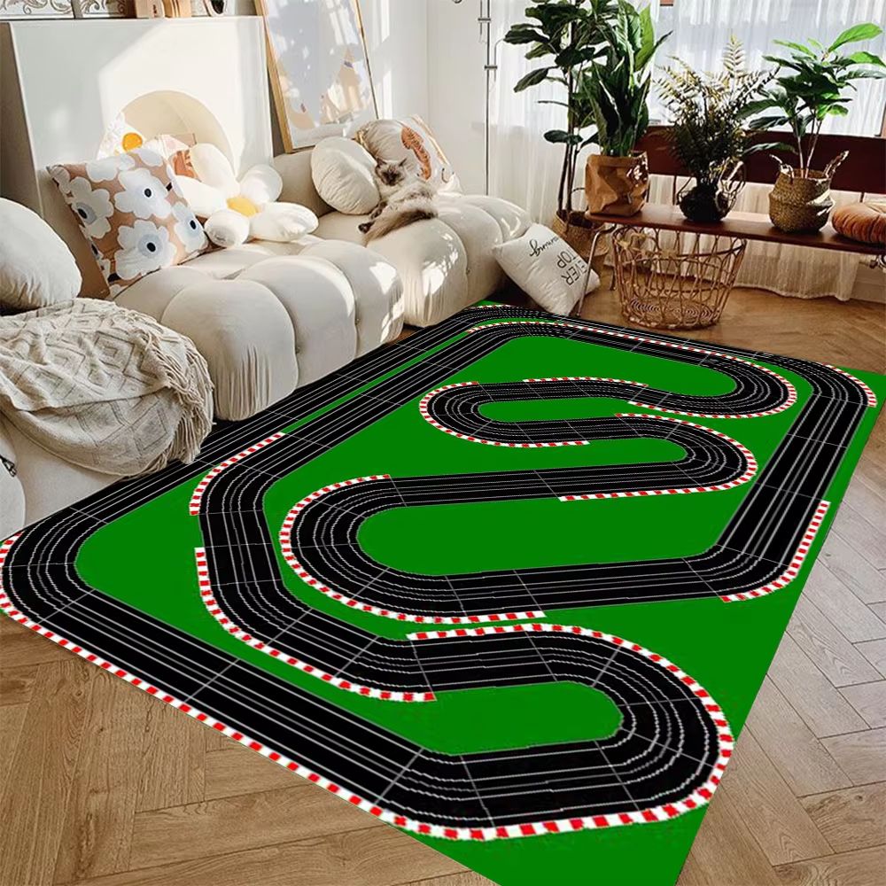 Interactive City Highway Play Mat | Non Slip Educational Floor Rug For Toy Cars village Roads 31.50x47.24in