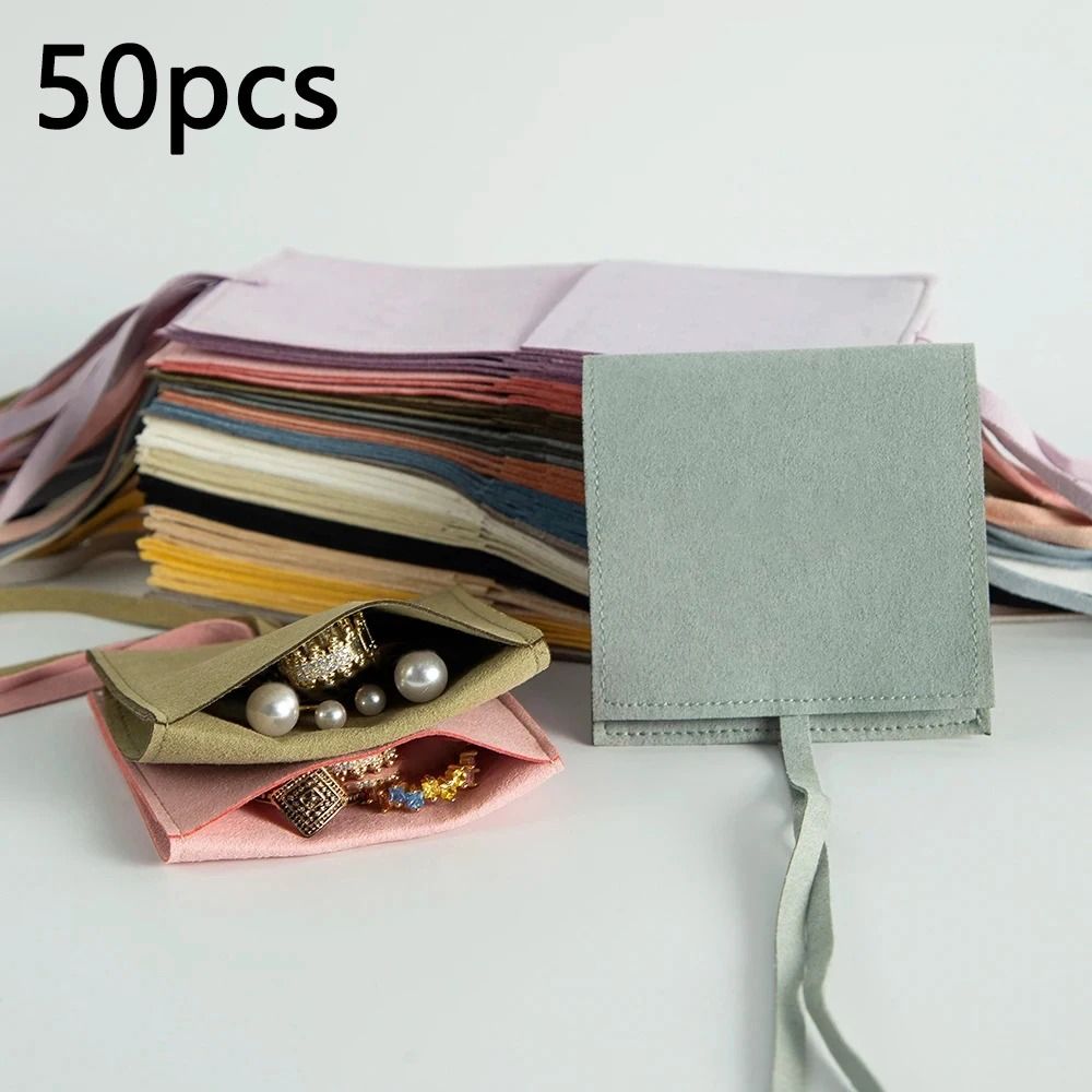 Microfiber Suede Jewelry Pouch High Performance Small Envelope Bag & Luxury Wedding Gift Bags white 10 Pcs 9 X 9 Cm