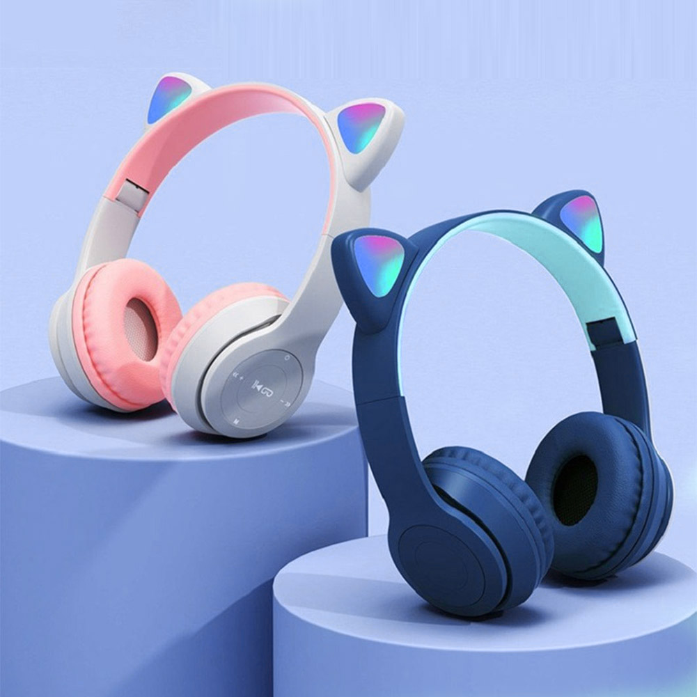 Wireless Cat Ear Headphones With Bluetooth Stereo Bass For Sports & Gaming black
