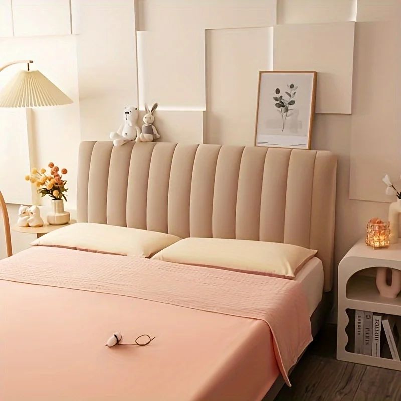 Luxury Velvet Quilted Headboard Cover pink w78.74 H27.56 In