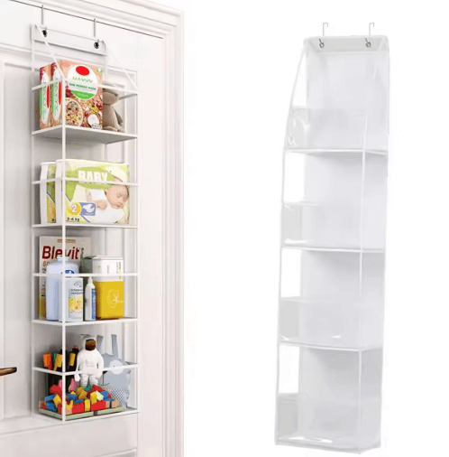 Multi Layer Hanging Storage Organizer For Door And Closet white 4th Layer