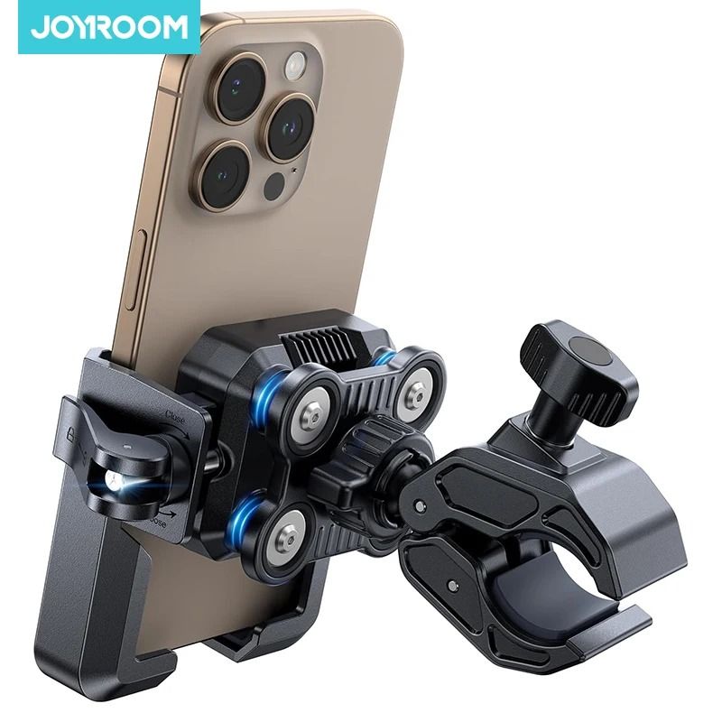 Joyroom High Intensity Motorcycle Phone Mount | Dual Vibration Dampener & Universal Handlebar Clamp Joyroom High Intensity Motorcycle Phone Mount | Dual Vibration Dampener & Universal Handlebar Clamp