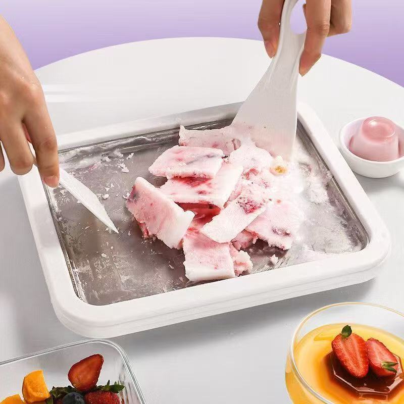 DIY Homemade Stir Fry Ice Tray, Multifunctional Rolled Ice Cream Maker, Cold Sweet Fried Ice Pan DIY Homemade Stir Fry Ice Tray, Multifunctional Rolled Ice Cream Maker, Cold Sweet Fried Ice Pan