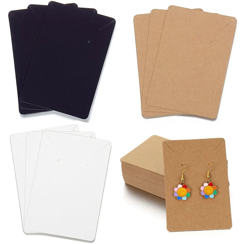 Paper Jewelry Display Cards 50 Pcs Professional Packaging white