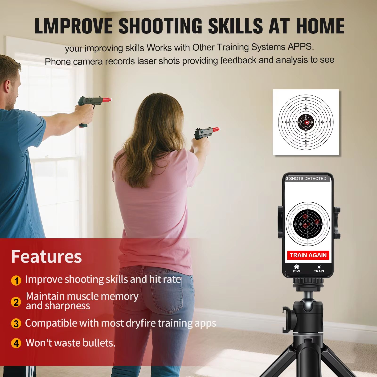 MagnaBeam Pro Magnetic Laser Target Training Cartridge 223rem Red