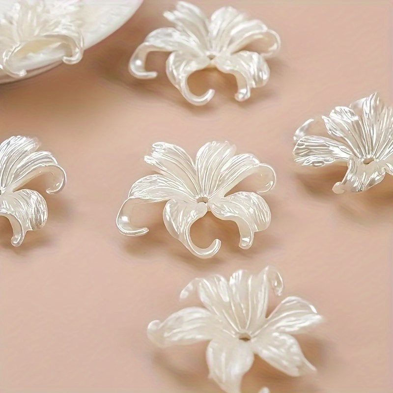 Iris Flower Plastic Beads For Handcrafted Necklaces, Earrings, Keychains, DIY Jewelry Making Supplies Iris Flower Plastic Beads For Handcrafted Necklaces, Earrings, Keychains, DIY Jewelry Making Supplies
