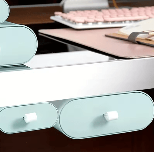 SlideAway Concealed Self Adhesive Under Desk Drawer For Smart Hidden Storage yxct Blue L
