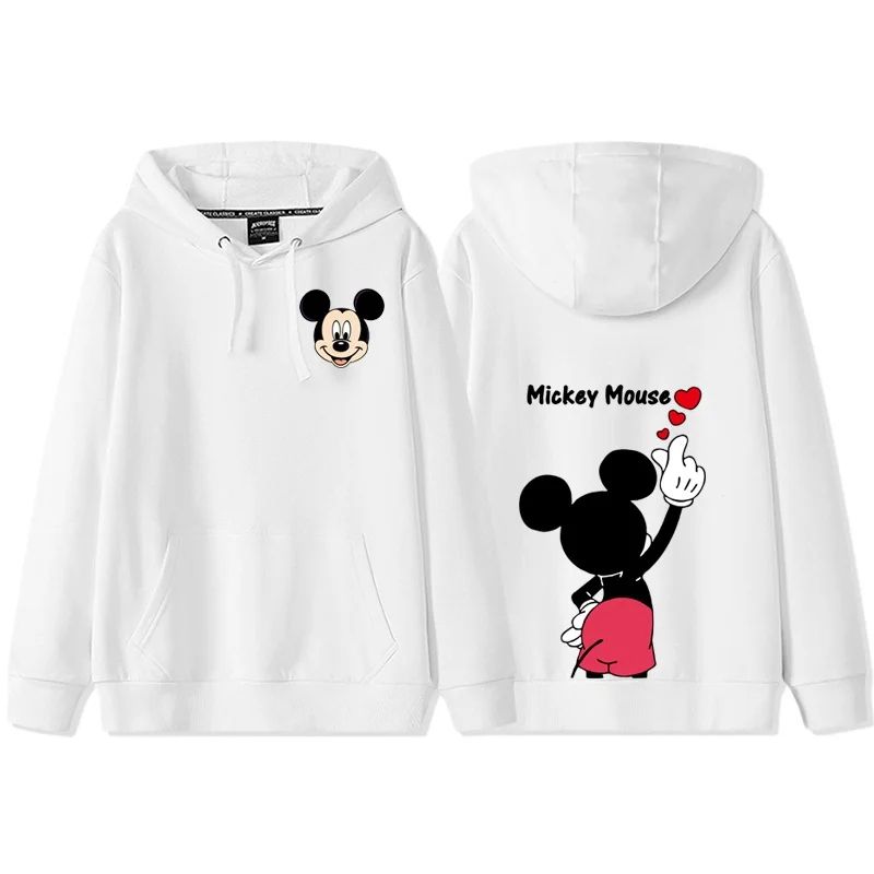 Donald & Daisy Cozy Couple Hoodie Disney Cartoon Fleece Sweatshirt For Women black a xl