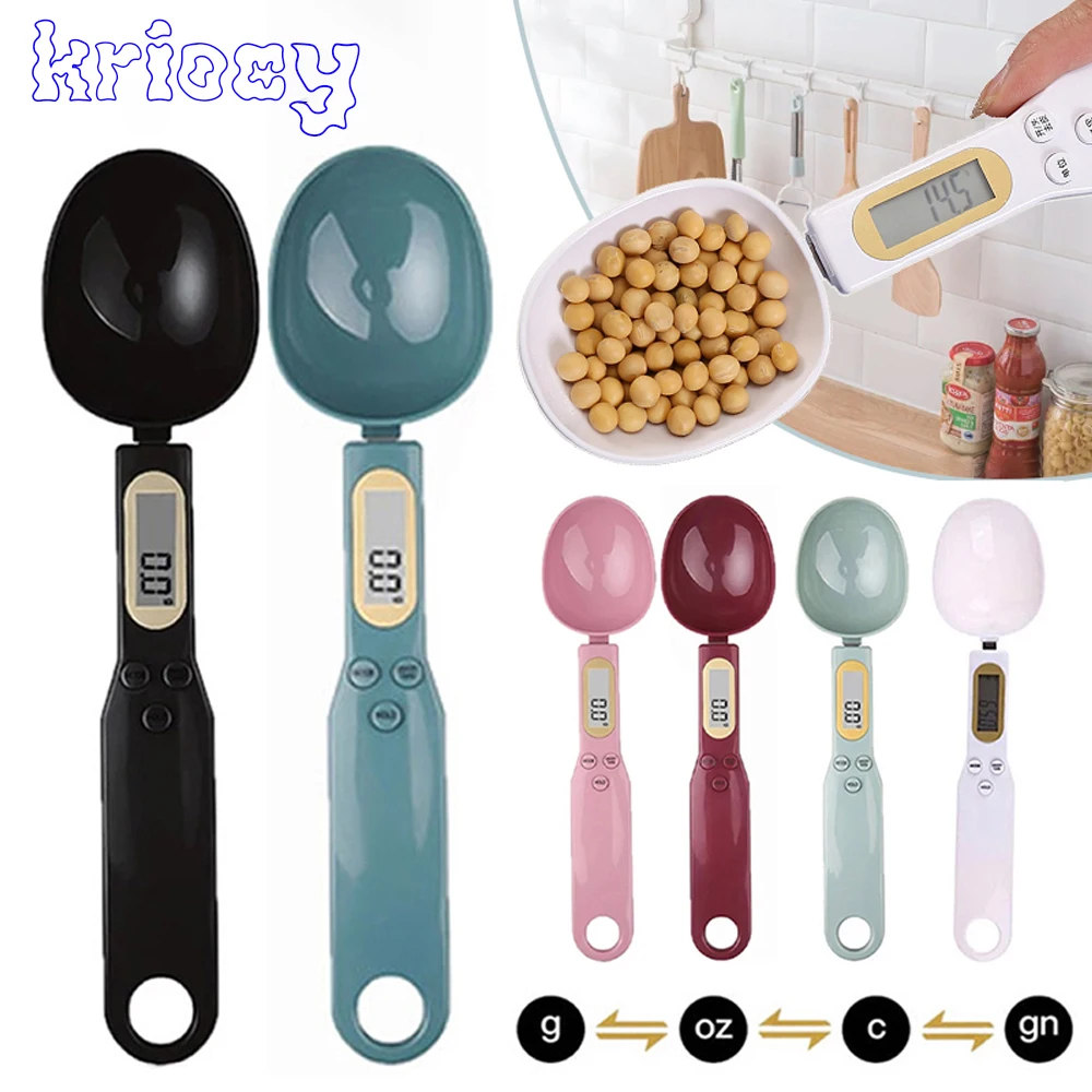 Digital Spoon Scale Mini LCD Measuring Kitchen Tool For Flour, Milk & Coffee white