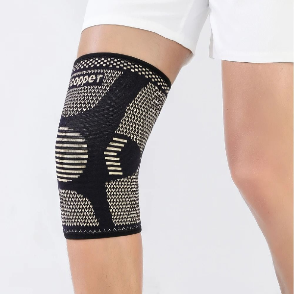 Copper Infused Knee Compression Sleeve For Arthritis Support And Sports Pain Relief 1 Piece black l