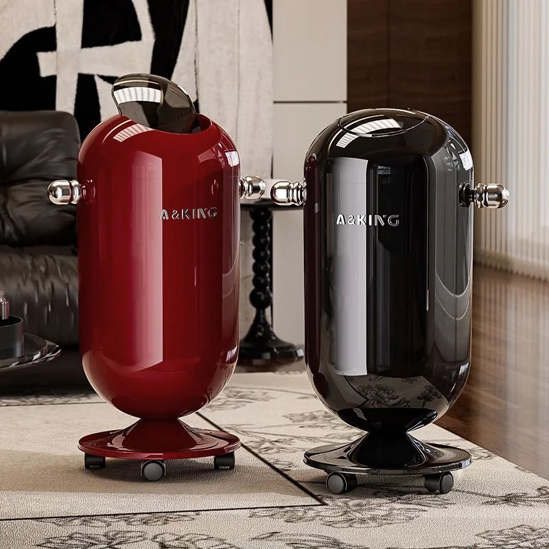 Premium Touch Free Stainless Steel Trash Can 20l Red Roller