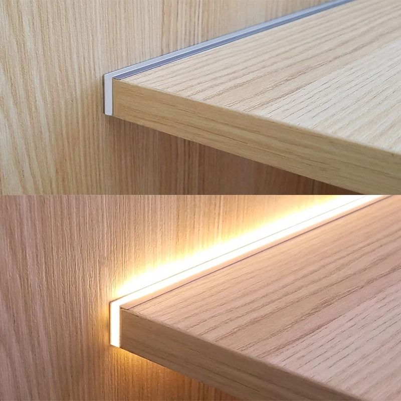 12V Built In LED Cabinet Shelf Light For 18mm Panels 6 Pcs Combination cold White 40 Cm