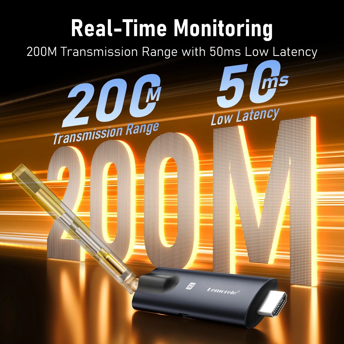 Lemorele 5G 200M Wireless HDMI Transmitter And Receiver For Meetings & Home tx And Rx