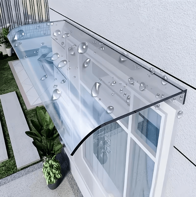 Plastic Door Canopy Outdoor Rain Cover Garden Awnings Shelter For Home Entry transparent 15.75 X 31.50 Inches