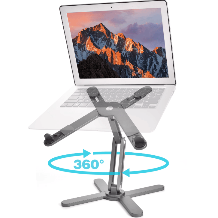 Foldable 360 Degree Rotatable Adjustable Laptop Stand For 1017 Inch Laptops gray