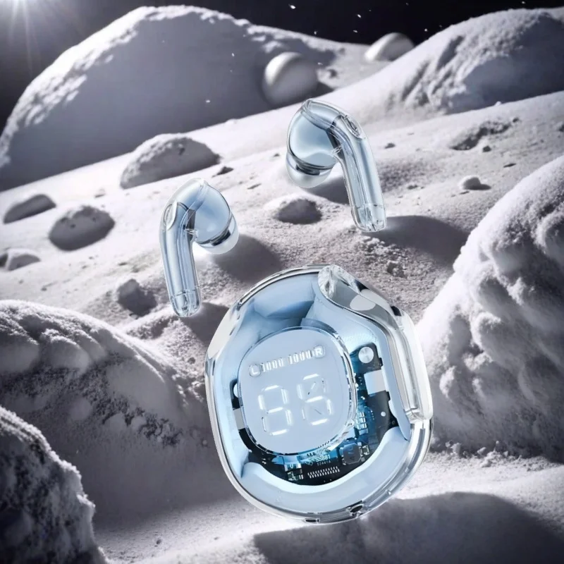 Wireless Bluetooth Headset With LED Power Display Experience Stereo Sound For Smartphones black