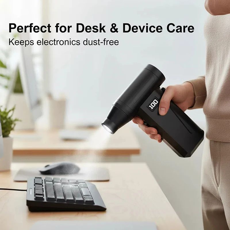 TurboForce 300000RPM Cordless Air Duster With Brushless Motor beige Single Fan