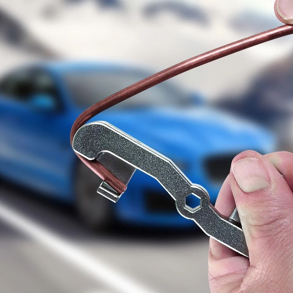 Manual Brake Line Tube Bender, Steel Fluid Line Pipe Bender, Compact Tool For Automotive Brake Repairs Manual Brake Line Tube Bender, Steel Fluid Line Pipe Bender, Compact Tool For Automotive Brake Repairs