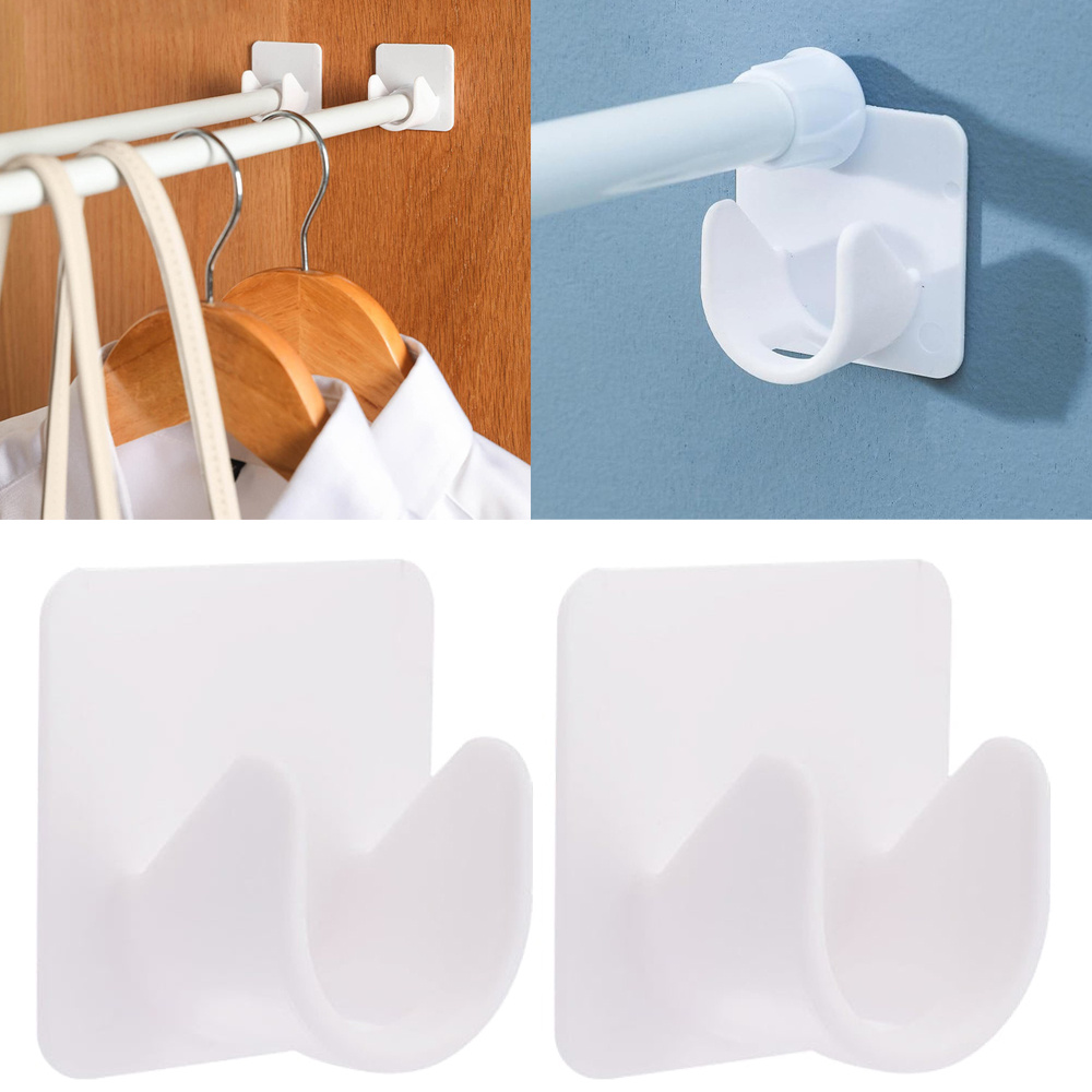 Adjustable Self Adhesive Curtain Rod Hooks Multifunctional Shower Curtain No Hole Punching Fixing Bracket Adjustable Self Adhesive Curtain Rod Hooks Multifunctional Shower Curtain No Hole Punching Fixing Bracket