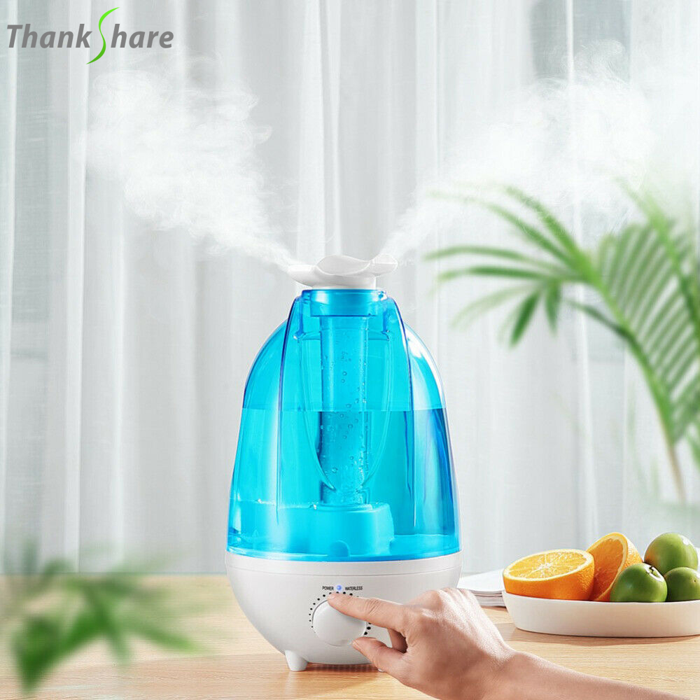 Ultrasonic Humidifier With Double Sprayers, Big Mist Volume, Fog Maker, And Essential Oil Diffuser Perfect For Home blue