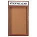 AARCO Enclosed Wall Mounted Bulletin Board Cork/Plastic in White | 36 H x 24 W x 2 D in | Wayfair WBC3624RH