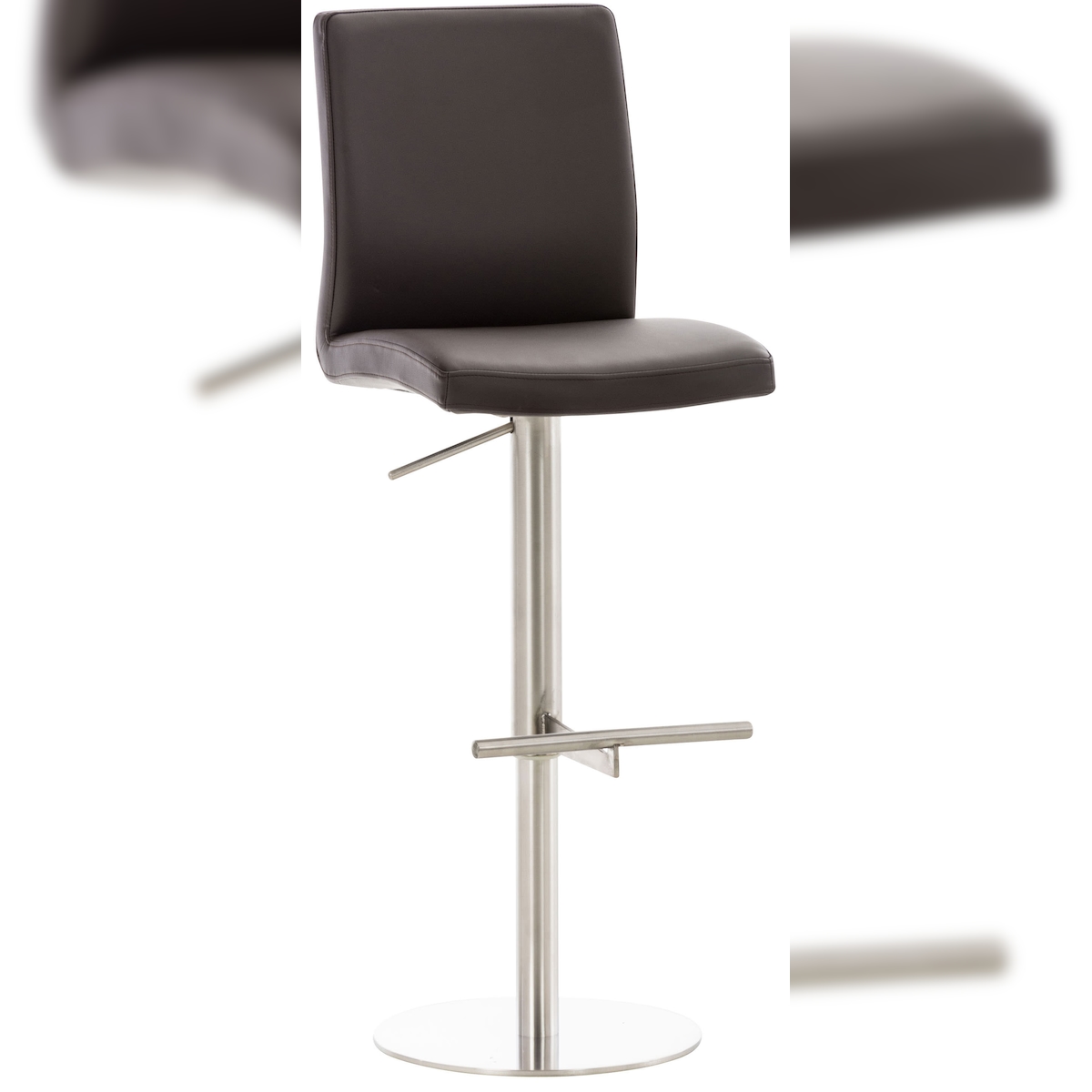 Proregal CHEFGASTRO Barhocker CANNES Kunstleder Edelstahl HxBxT 93x40x49cm Kunstleder Braun Barstuhl Image