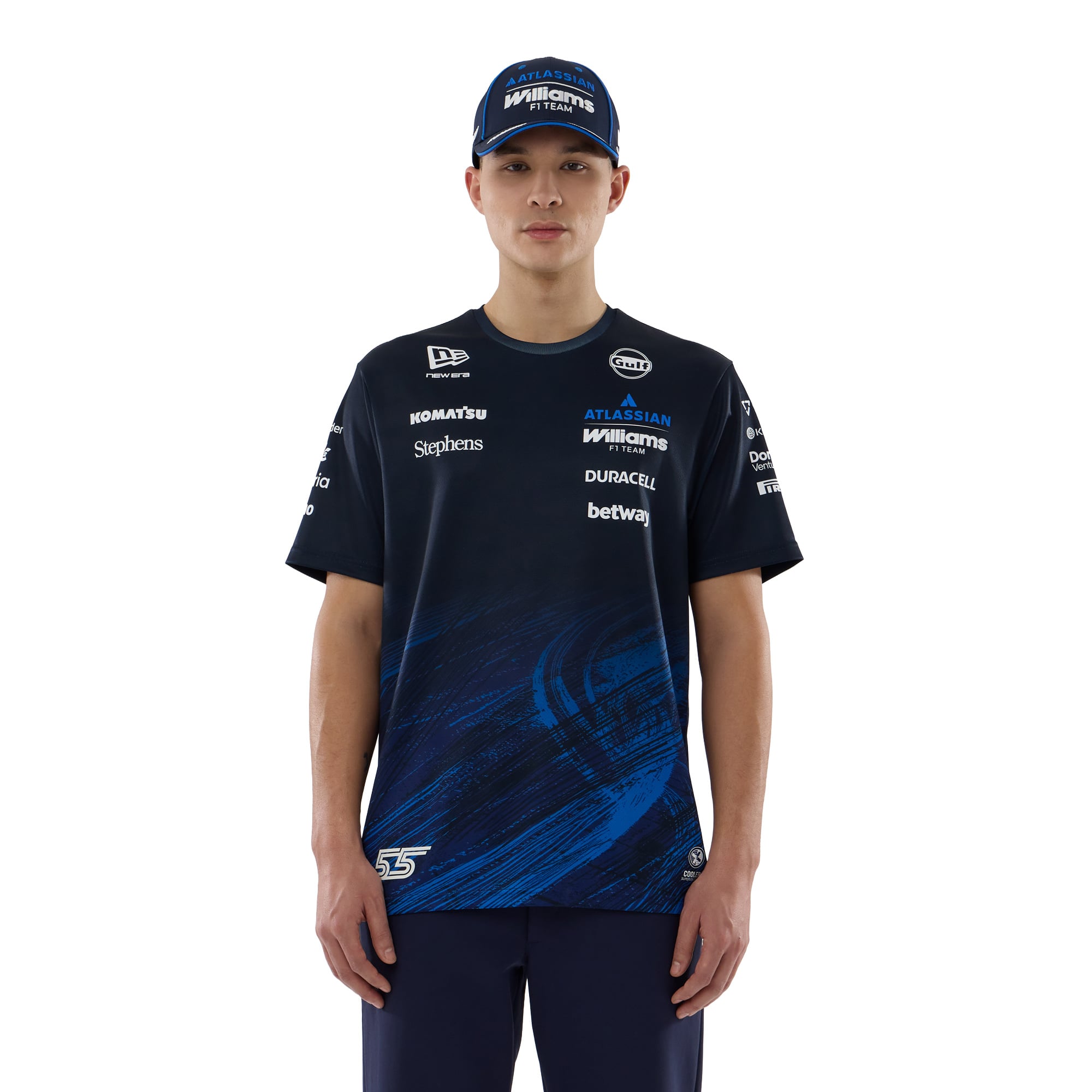 T-shirt technique réplique Carlos Sainz de Williams Racing New Era - Bleu marine - Homme Taille: L