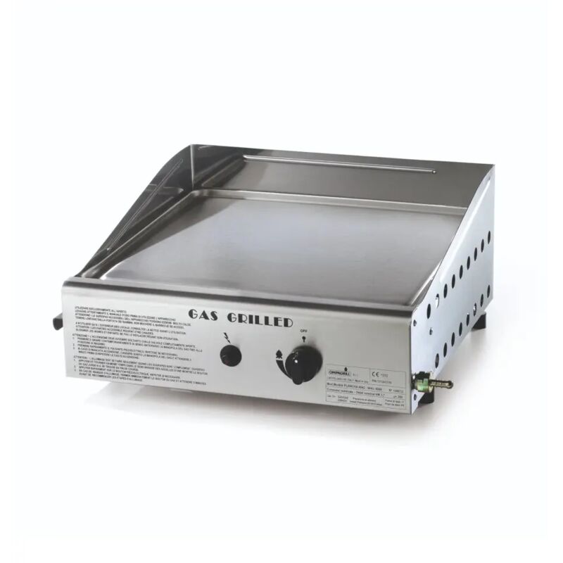 Piastra Di Cottura In Acciaio A Gas Gpl Metano Plancha Single 4044 / M Cover - Ompagrill